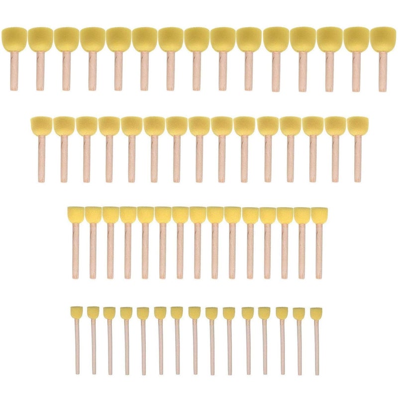 WAFJAMF 60-Pieces Assorted Size Round Sponges Brush Set, Paint Tools for Kids - Image 1